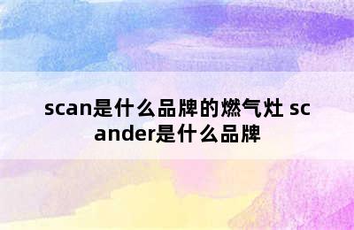 scan是什么品牌的燃气灶 scander是什么品牌